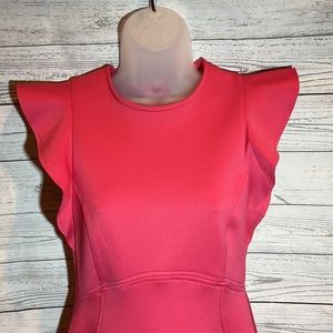 HotPink Asos Dress ruffle short cap sleeves💗Stretchy, sophisticated and fun 6